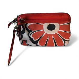 Coach Poppy Floral Double Zip Wristlet